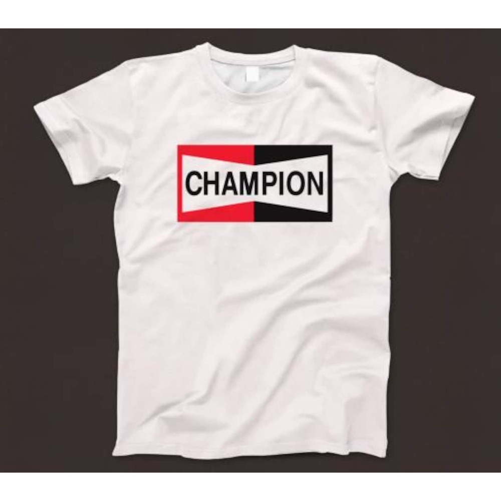 Champion T Shirt EE007 Retro White Unisex Graphic Tee